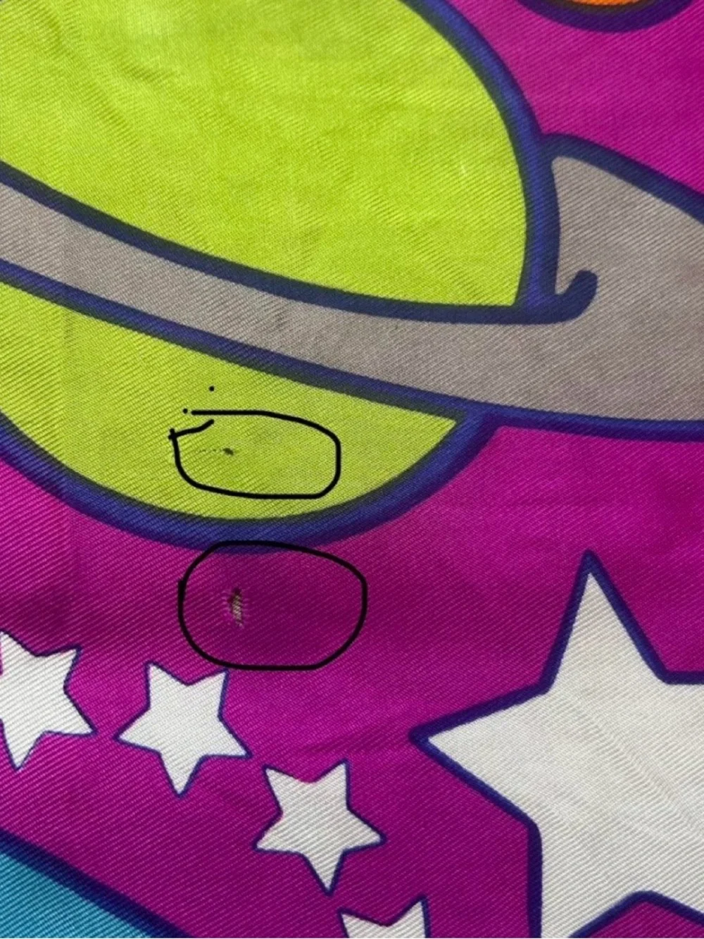 Vintage 60’s-70’s peter max Psychedelic “Cosmic Jumper” Silk Scarf - Picture 6 of 8